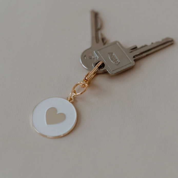 Porte clés Coeur blanc