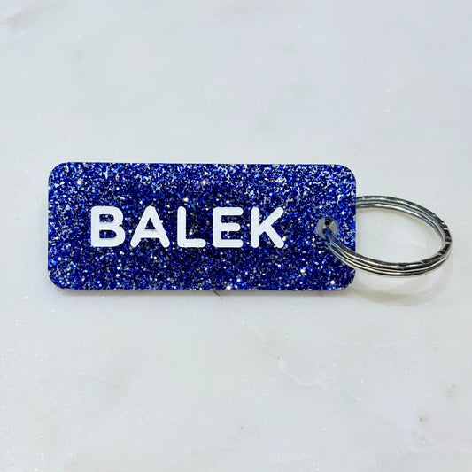 BALEK Porte-clés à paillettes Bleu