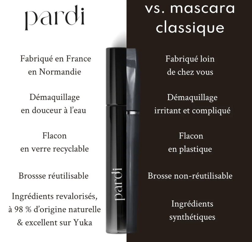 Mascara en verre avec brosse réutilisable - Noir