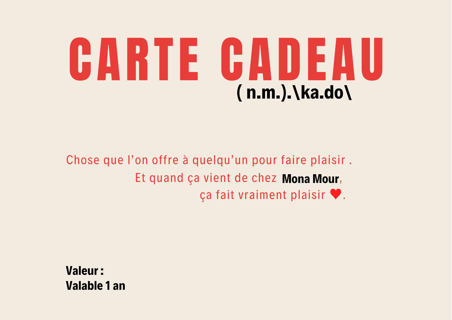CARTE CADEAU ♥