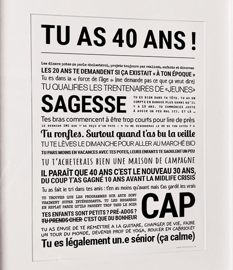 Affiche - Tu as 40 ans