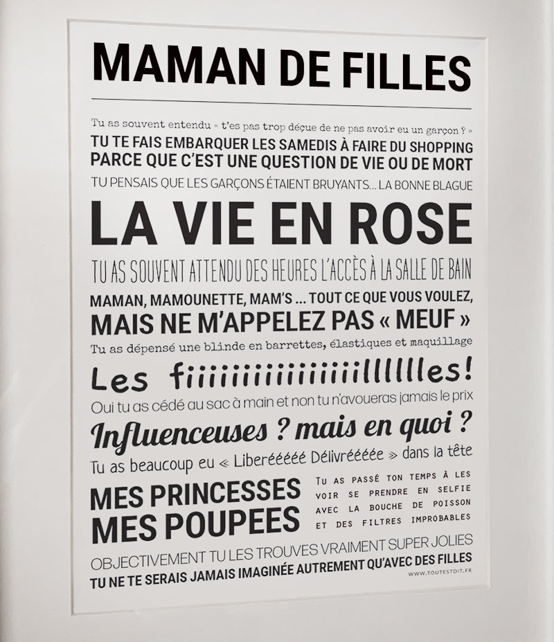 Affiche - Maman de filles