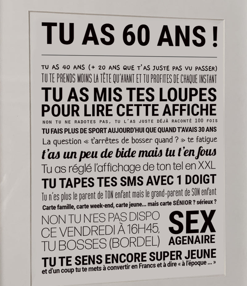 Affiche - Tu as 60 ans