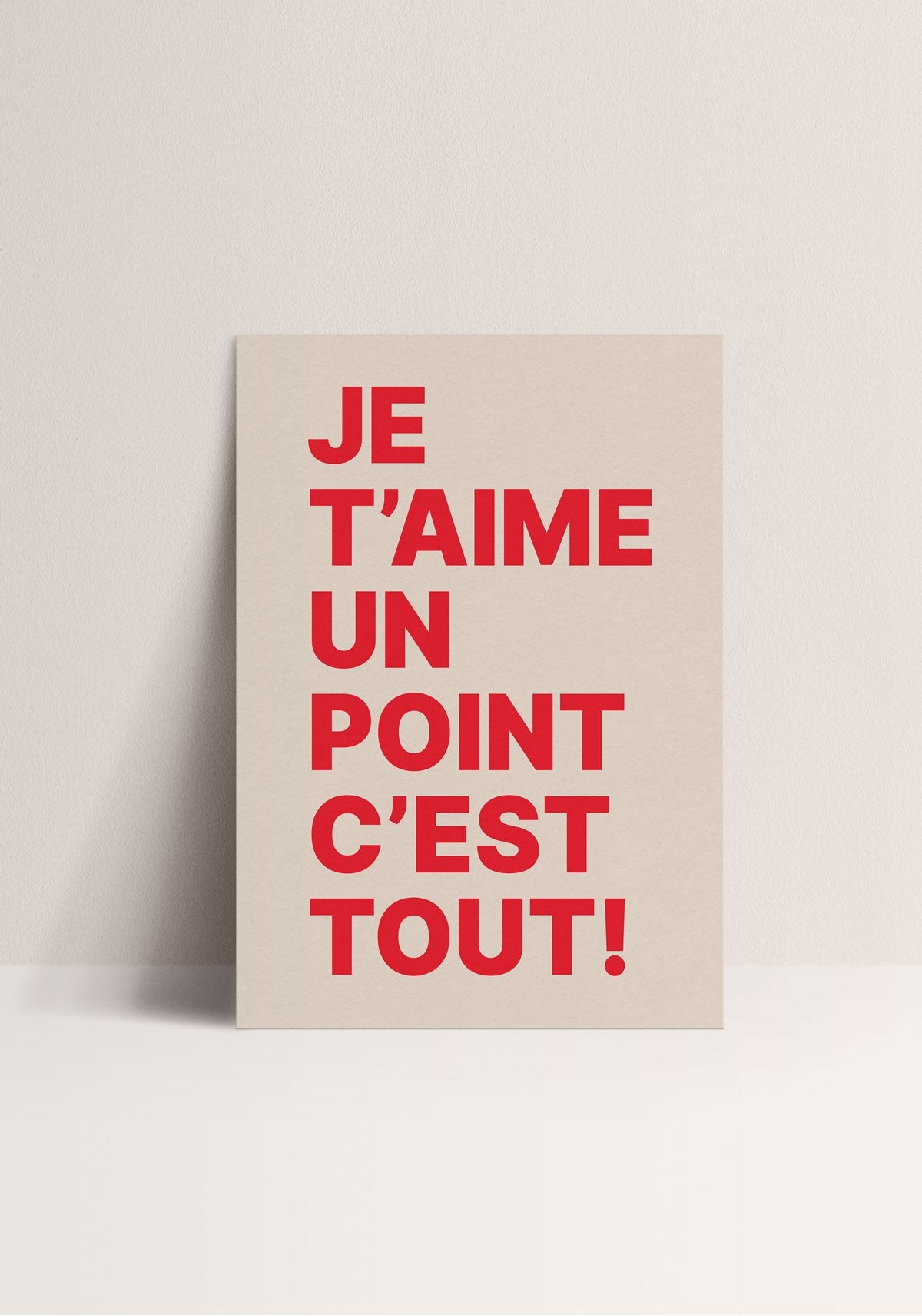 Poster - Je t'aime un point c'est tout
