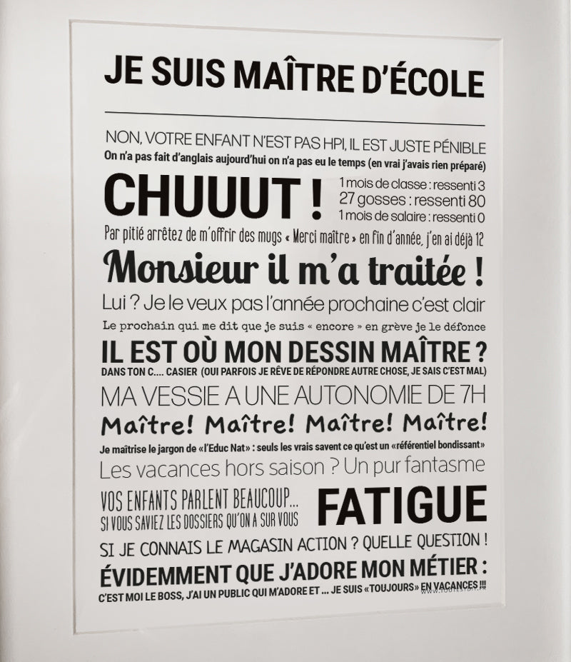 Affiche - Je suis maître d'école
