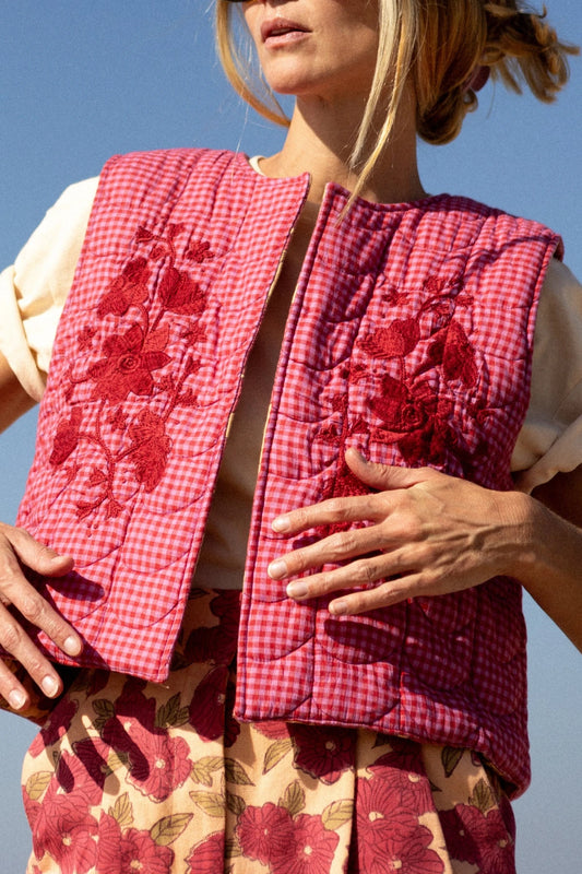 Gilet Sakari - Khadi Fuchsia