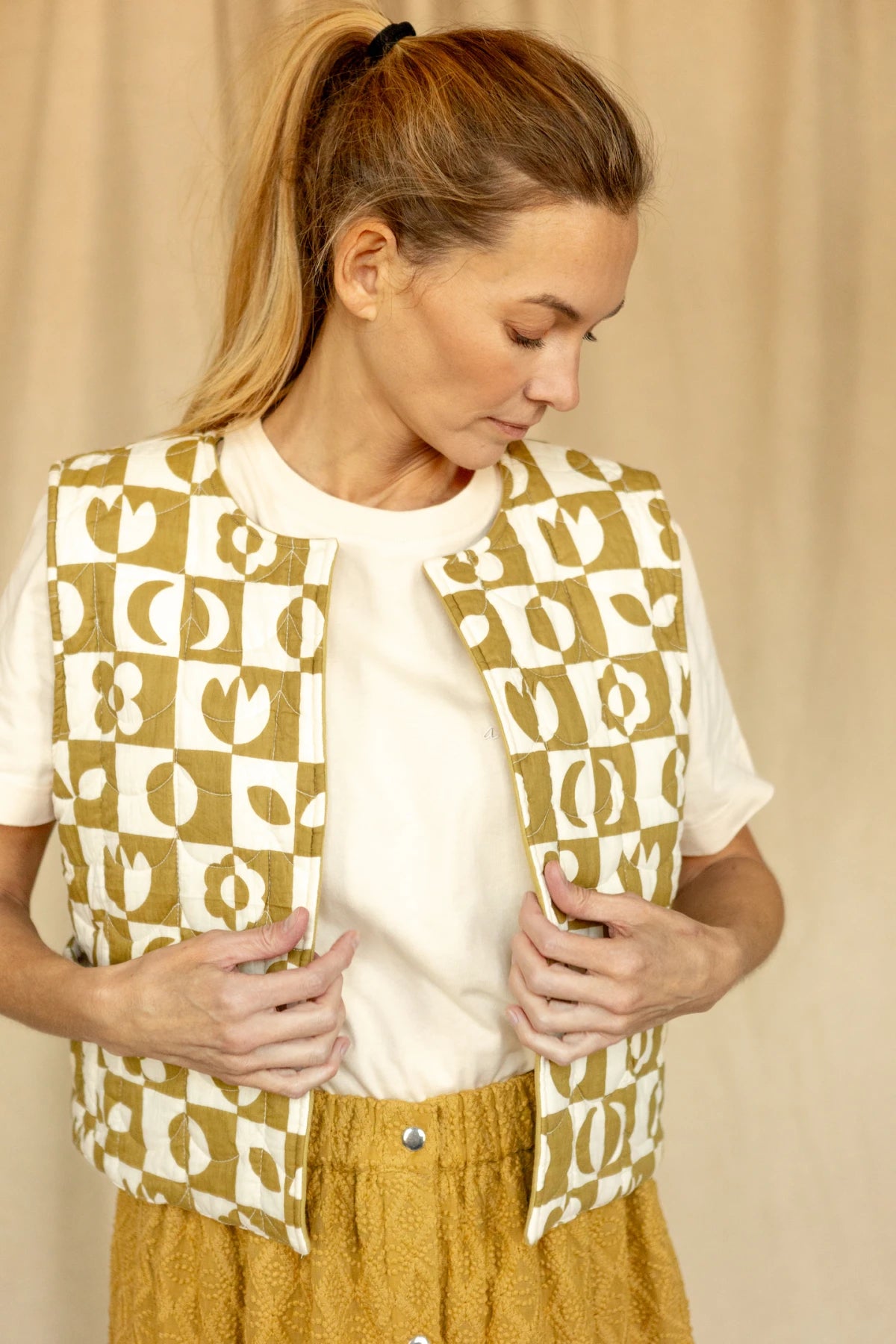 Gilet Sakari - Damier Tobacco