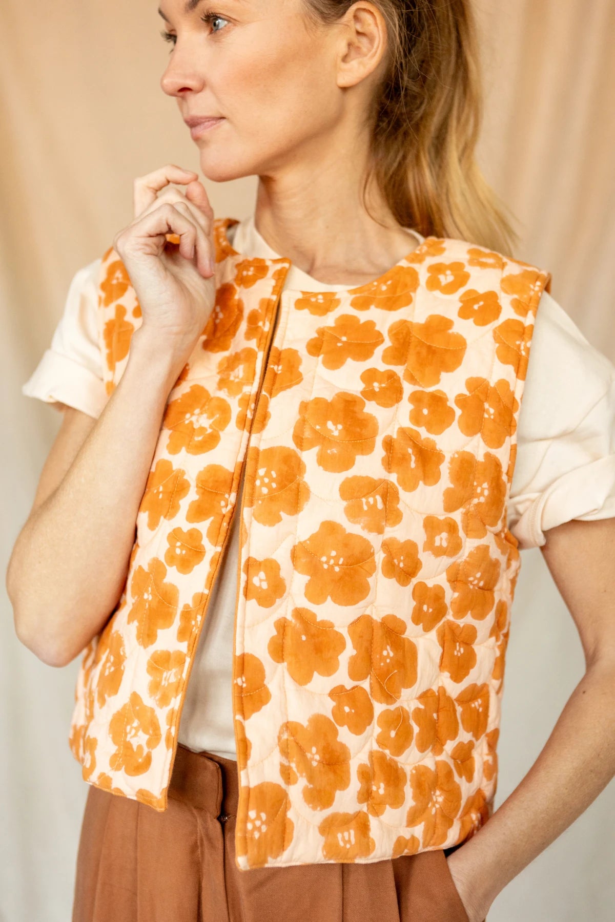 Gilet Sakari - Flora Bold Orange