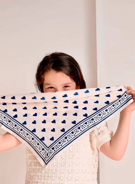 Foulard Bébé Enfant Love Lapis 50cm