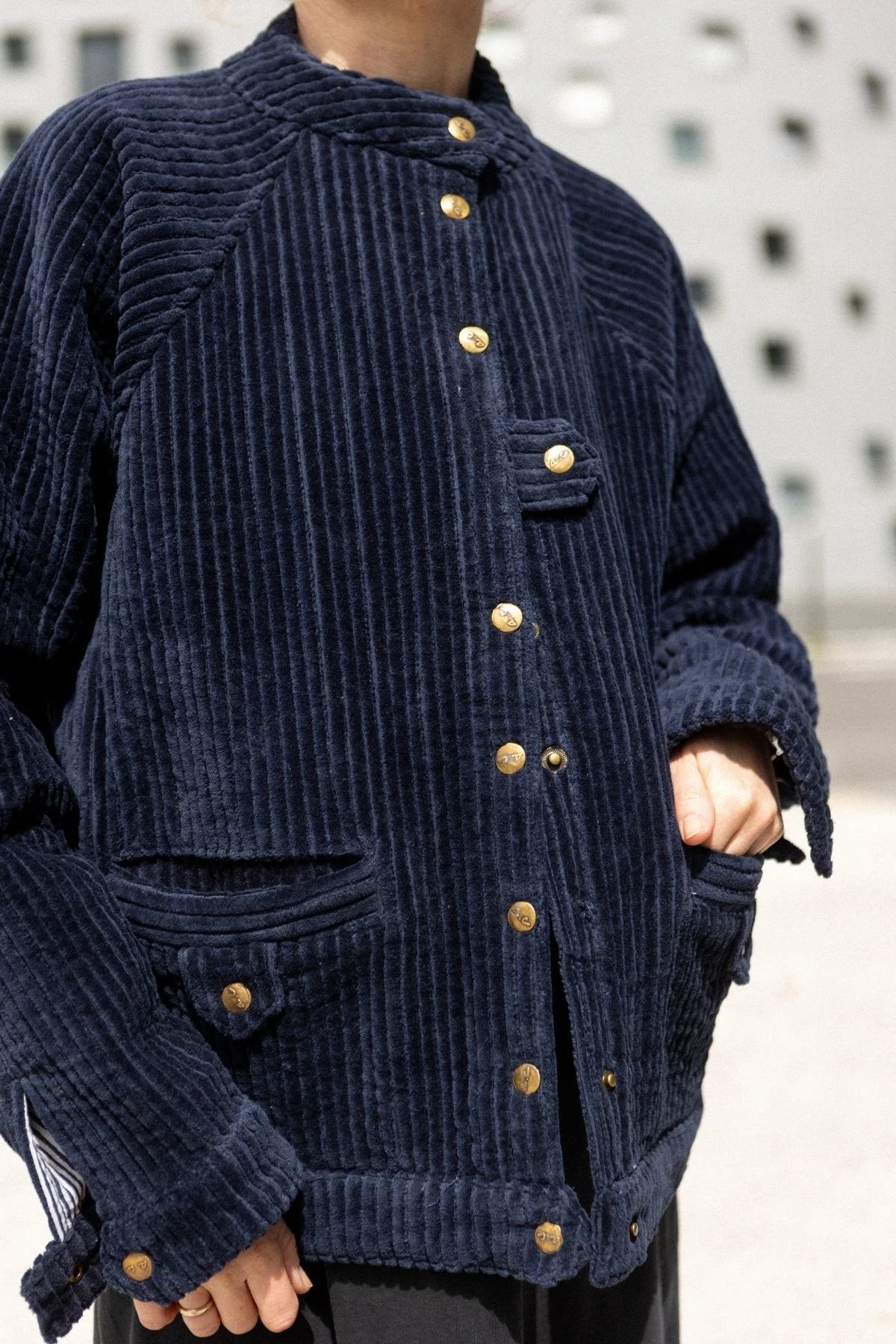 Veste Kalpana Velours Côtelé Navy