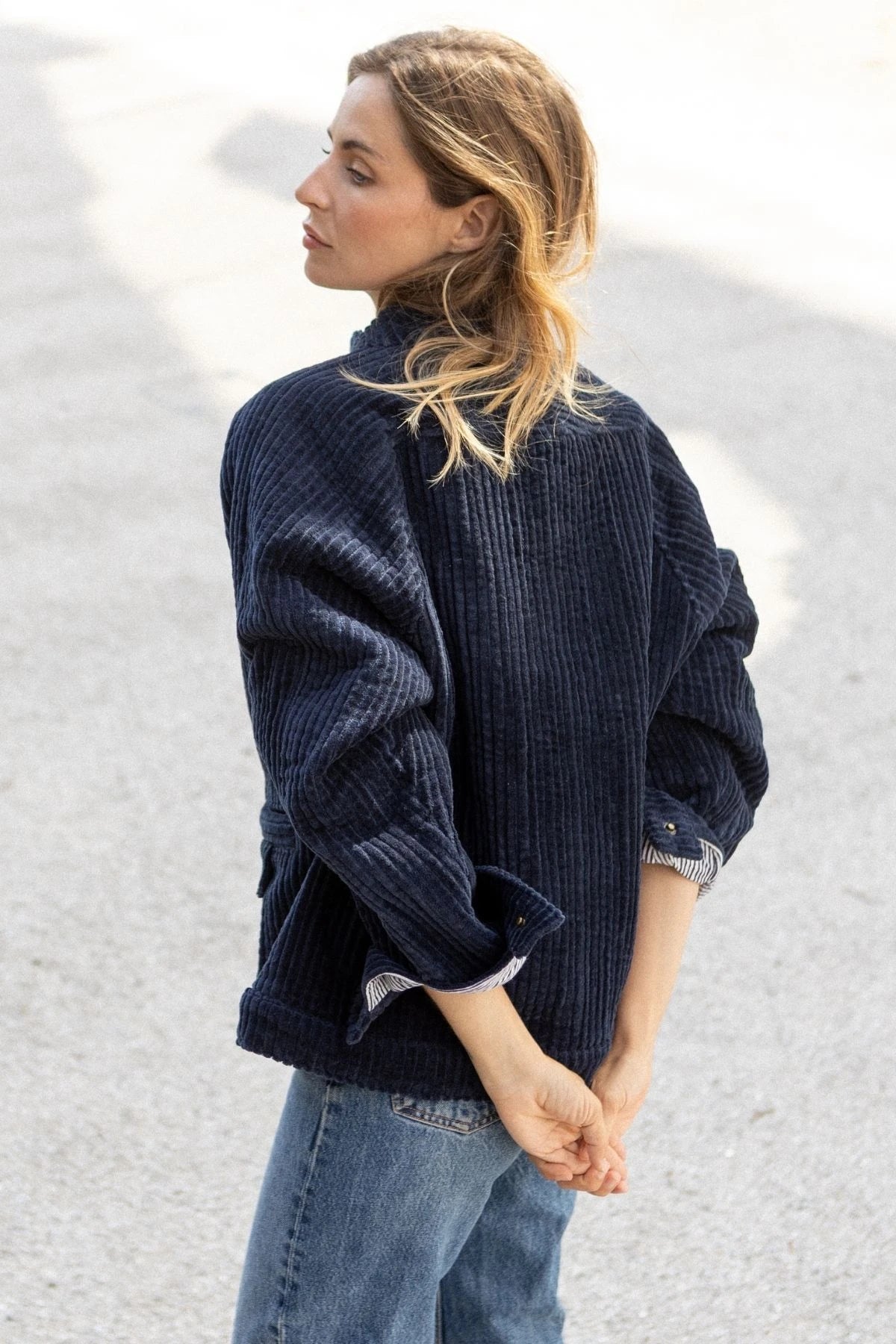 Veste Kalpana Velours Côtelé Navy