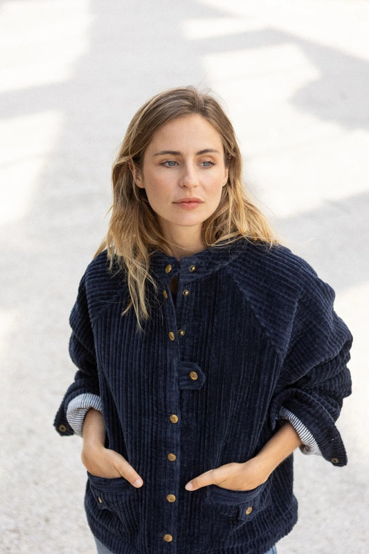 Veste Kalpana Velours Côtelé Navy