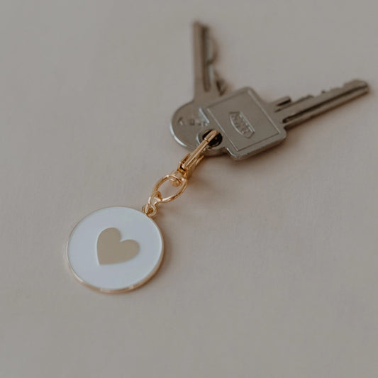 Porte clés Coeur blanc