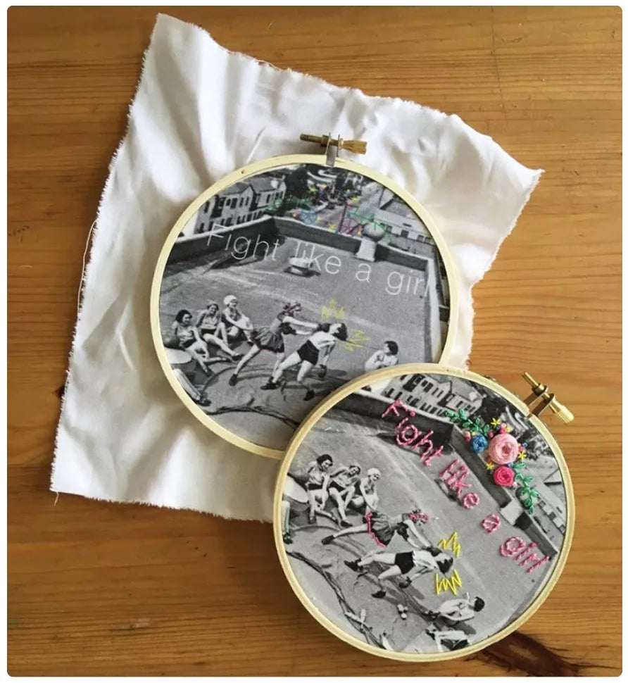 Kit de broderie - bats toi comme une fille