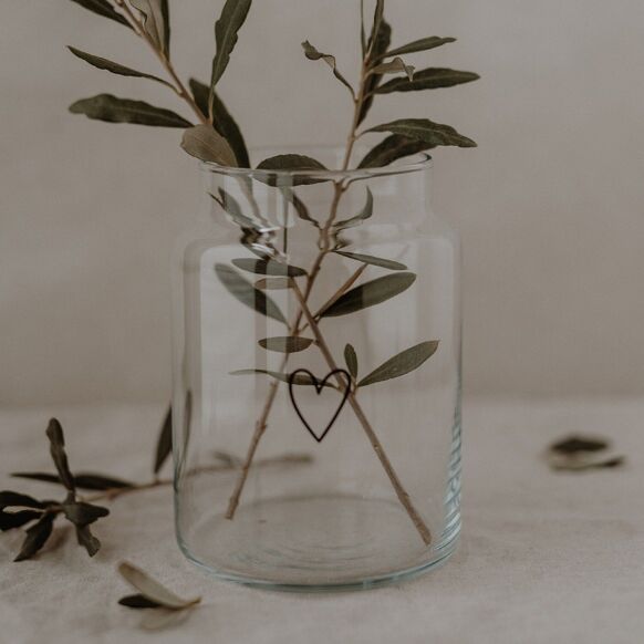 Vase en verre grand Cœur ♥