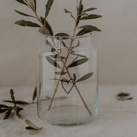 Vase en verre grand Cœur ♥