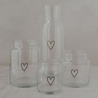 Vase en verre grand Cœur ♥