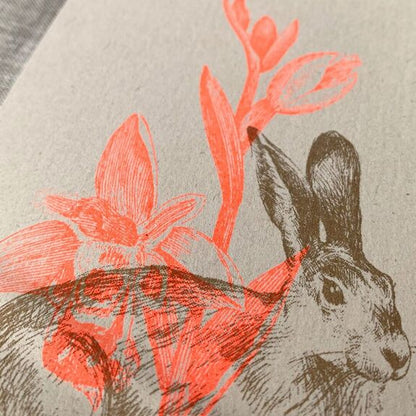 Carte postale Lapin à la jonquille