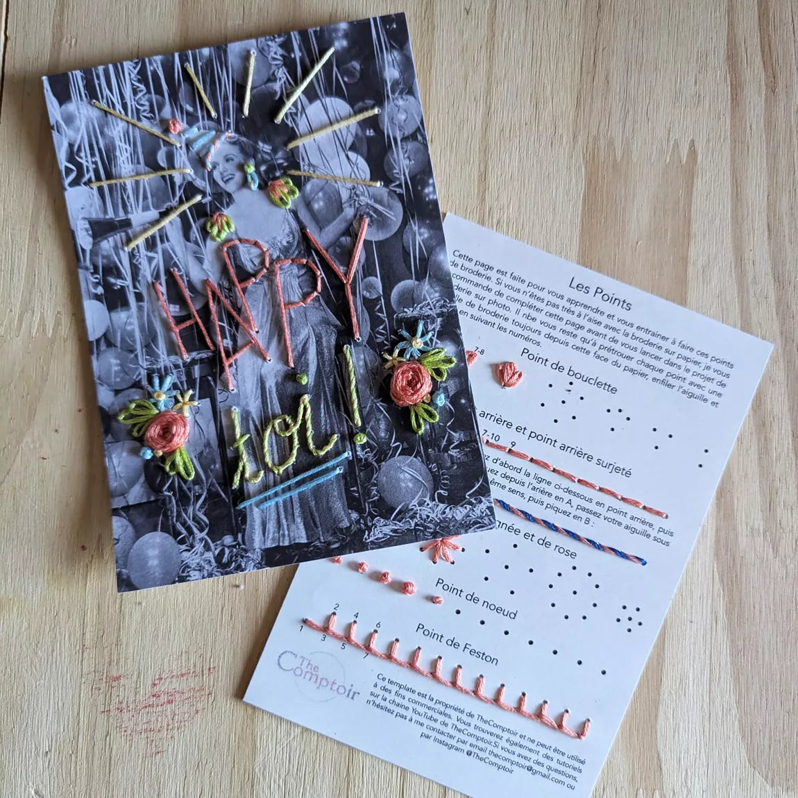 Mini kit de broderie sur papier - Happy Toi !