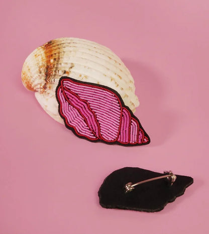 Broche Coquillage rose