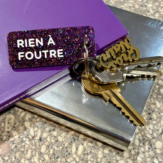 RIEN A FOUTRE Porte-clés à paillettes FUCHSIA