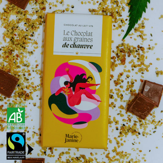 Chocolat au lait et aux graines de chanvre
