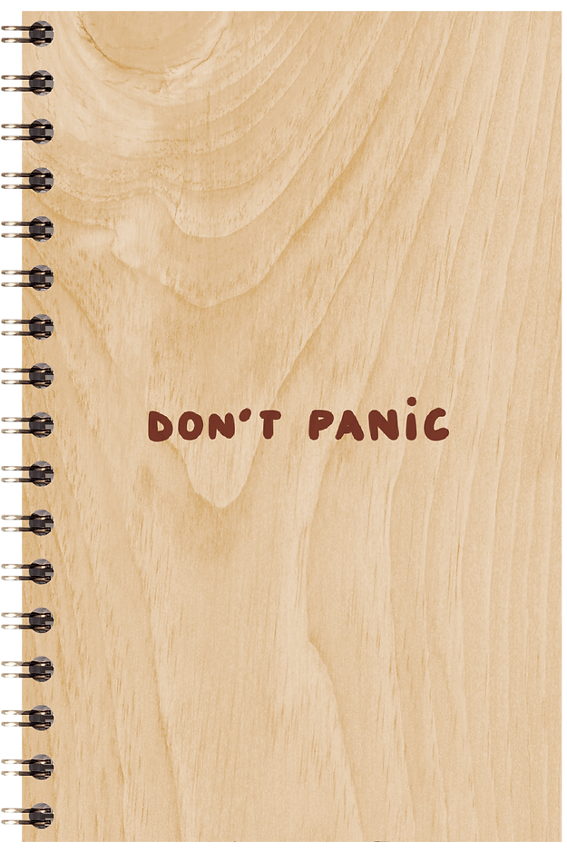 Petit carnet en bois Don't panic