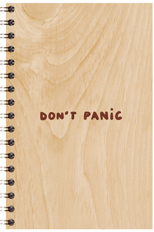 Petit carnet en bois Don't panic