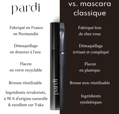 Mascara en verre avec brosse réutilisable - Noir