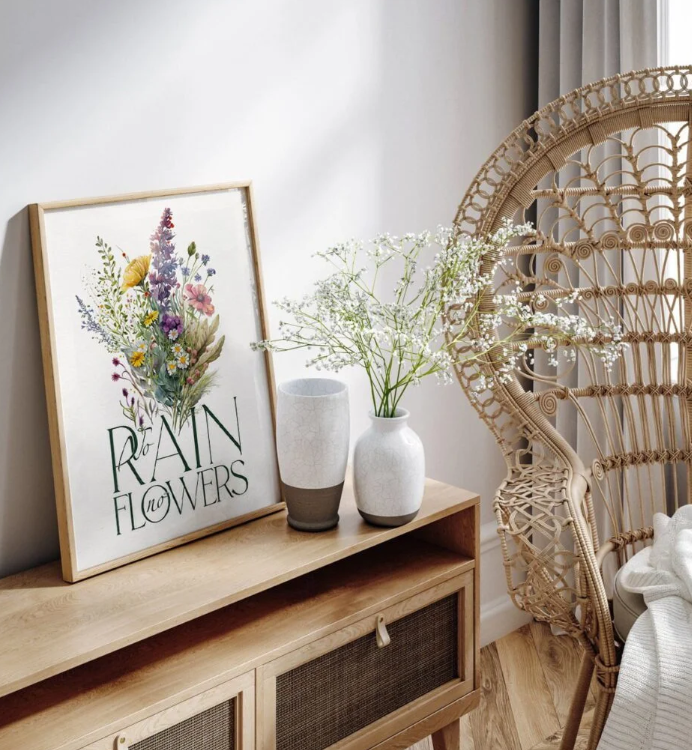 No rain, no flowers | Affiche