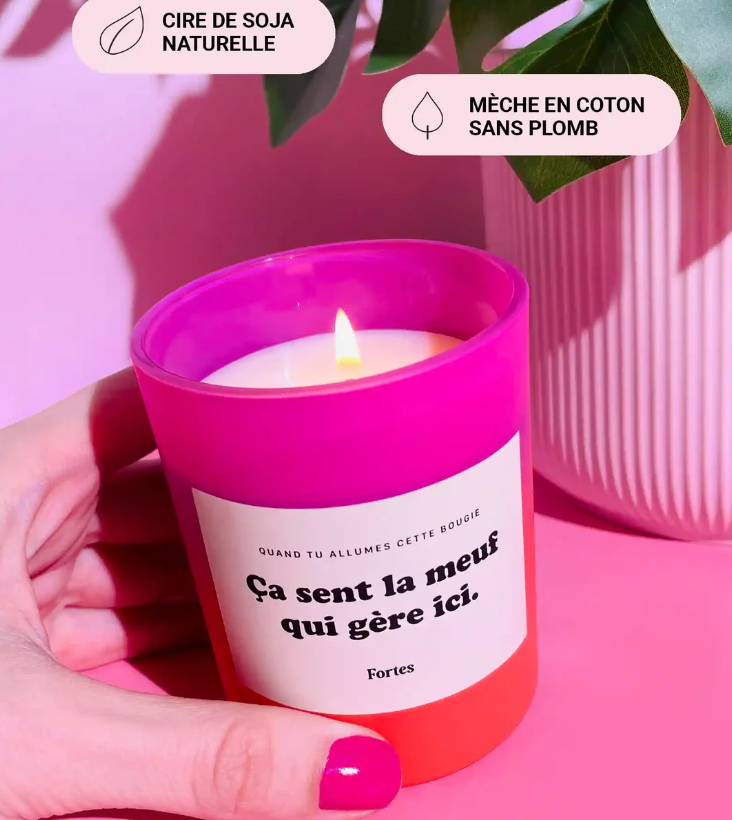 Tu gères meuf - La Bougie Cœur de Fraise