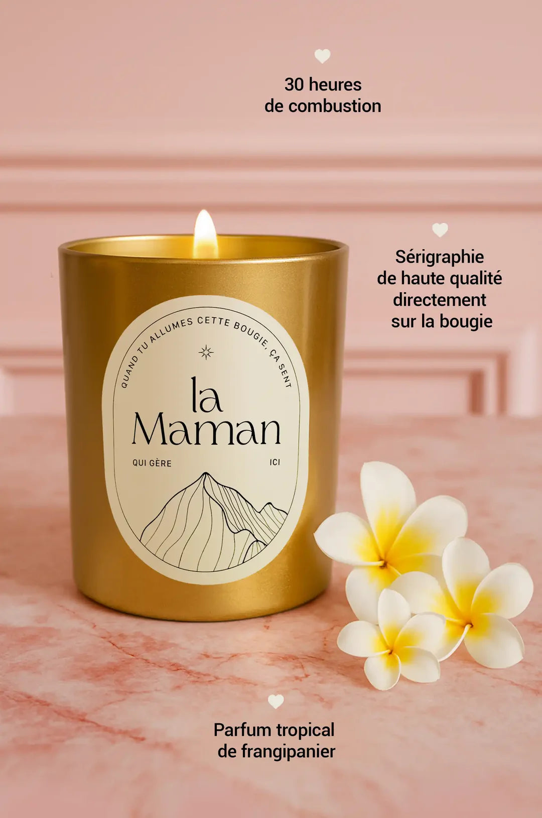 Tu gères Maman - La Bougie Gold à la Fleur de Frangipanier