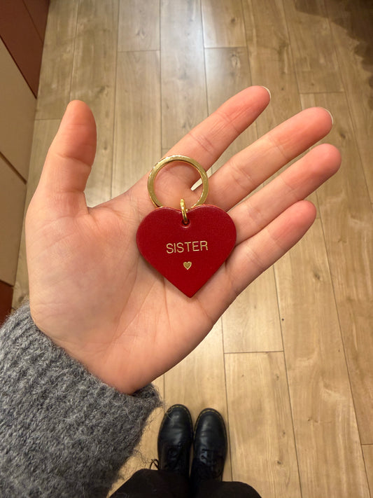 Porte clés cœur Sister