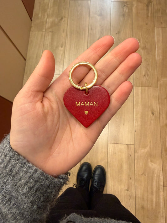 Porte clés coeur Maman ♥️