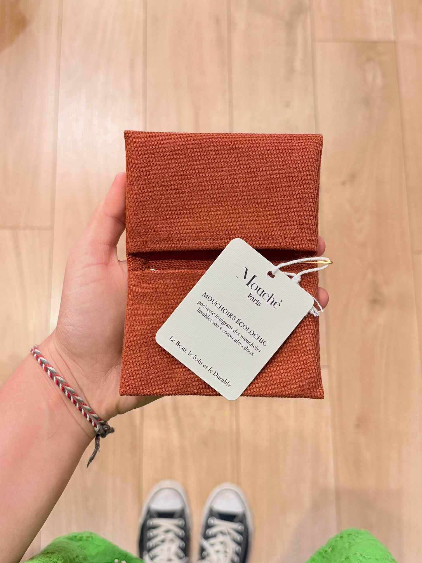 Mouchoirs Brodés "Maman Amour" Terracotta