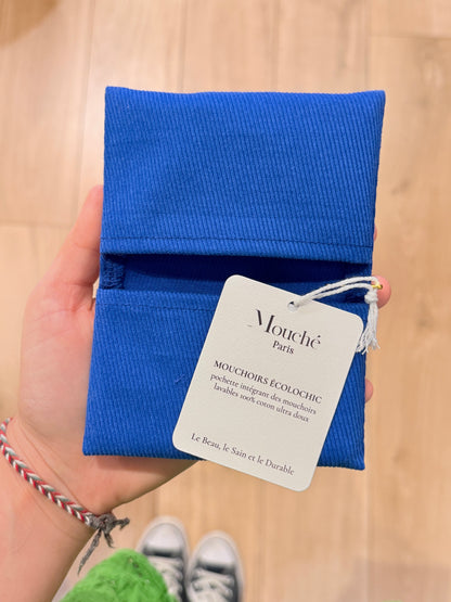 Mouchoirs Brodés "Mona Mour" bleu