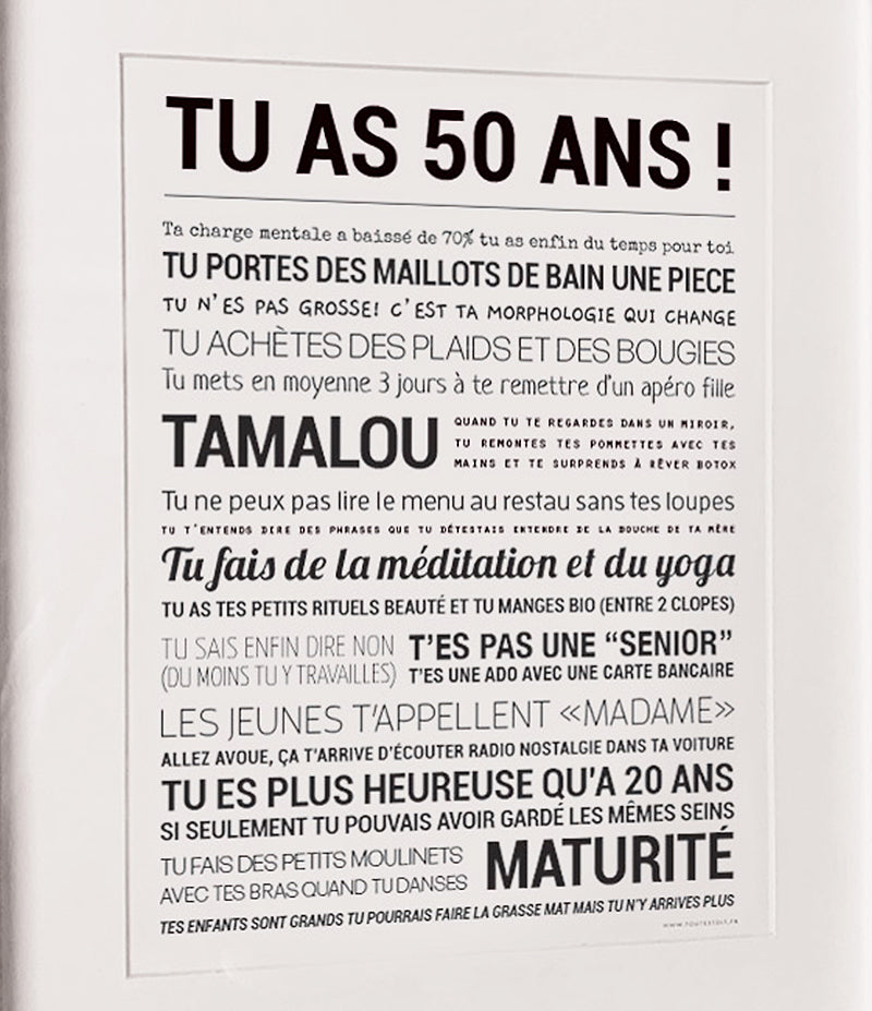 AFFICHE - TU AS 50 ANS ! (femme)