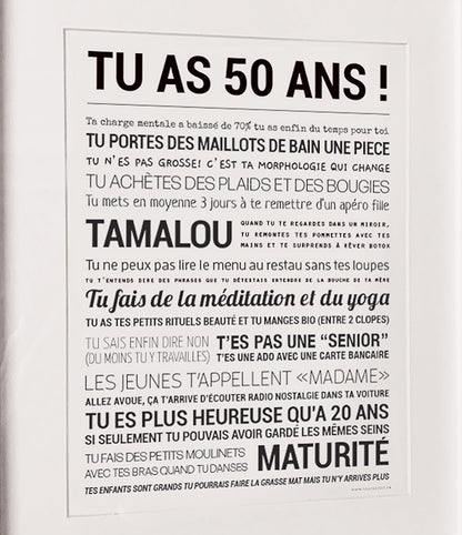 AFFICHE - TU AS 50 ANS ! (femme)