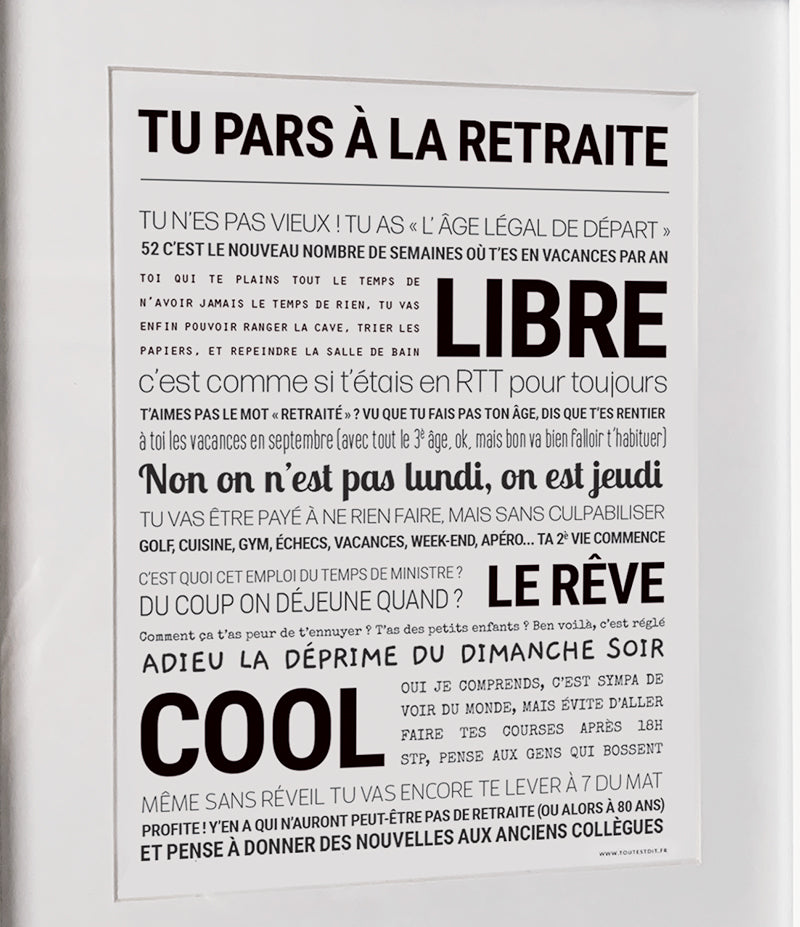 AFFICHE - TU PARS À LA RETRAITE