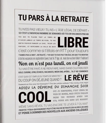 AFFICHE - TU PARS À LA RETRAITE