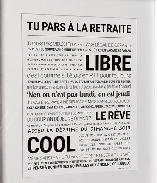 AFFICHE - TU PARS À LA RETRAITE