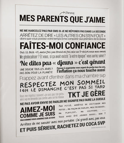 Affiche - Mes Parents (Darons) que j'aime