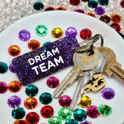DREAM TEAM Porte-clés à paillettes VIOLET