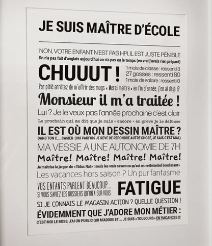 Affiche - Je suis maître d'école