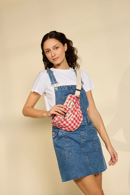 Sac banane M Olivia - Vichy Rose Fuschia