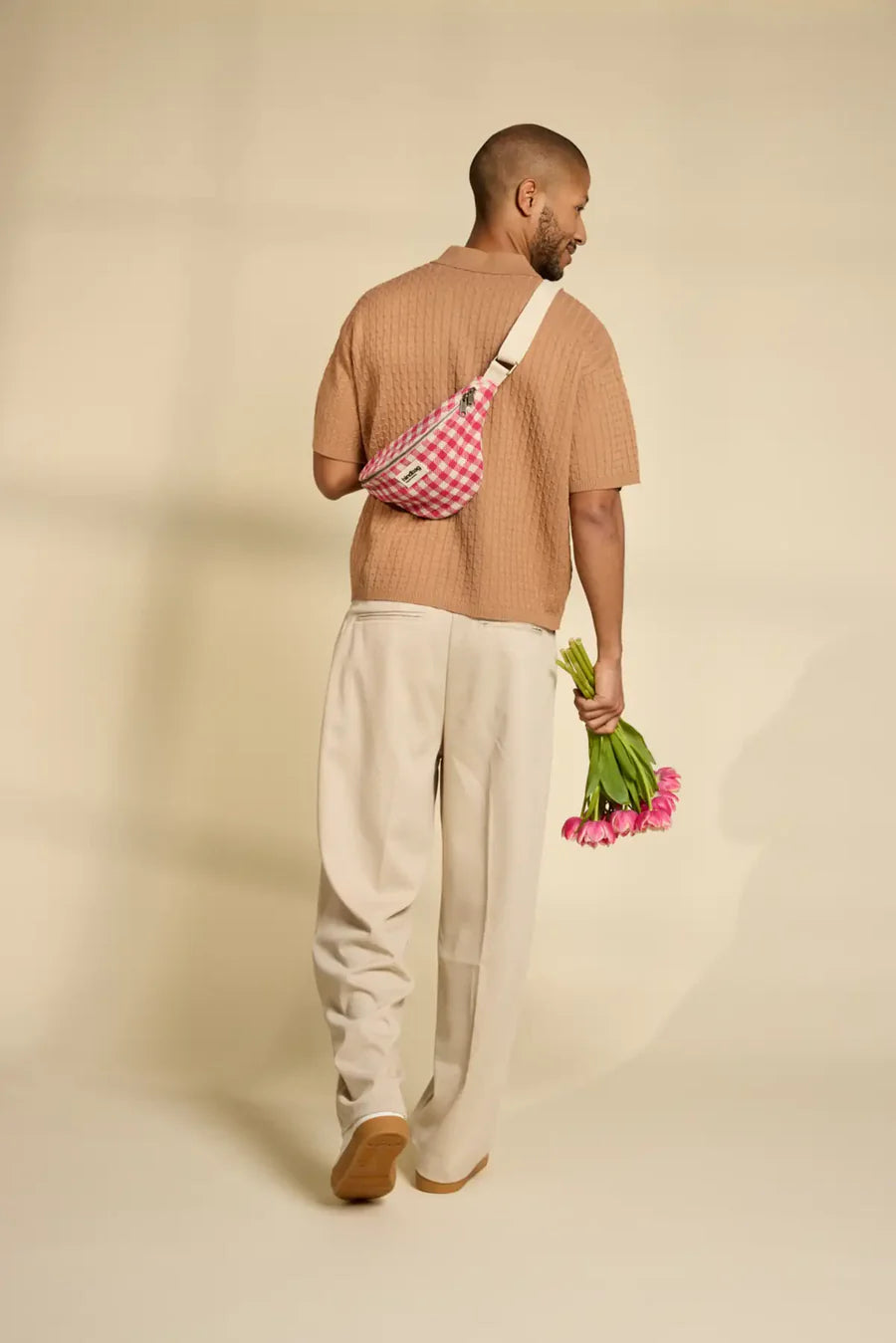 Sac banane M Olivia - Vichy Rose Fuschia