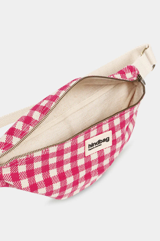 Sac banane M Olivia - Vichy Rose Fuschia