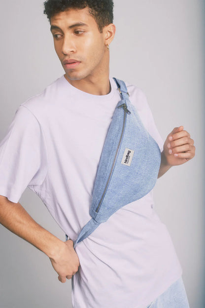 Sac banane L Sasha - Bleu Denim