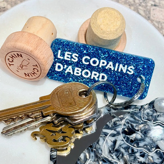 LES COPAINS D'ABORD Porte-clés à paillettes NOIR