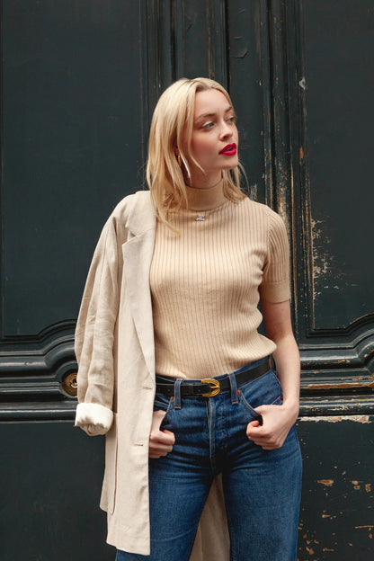 Petite ceinture striée noire t1